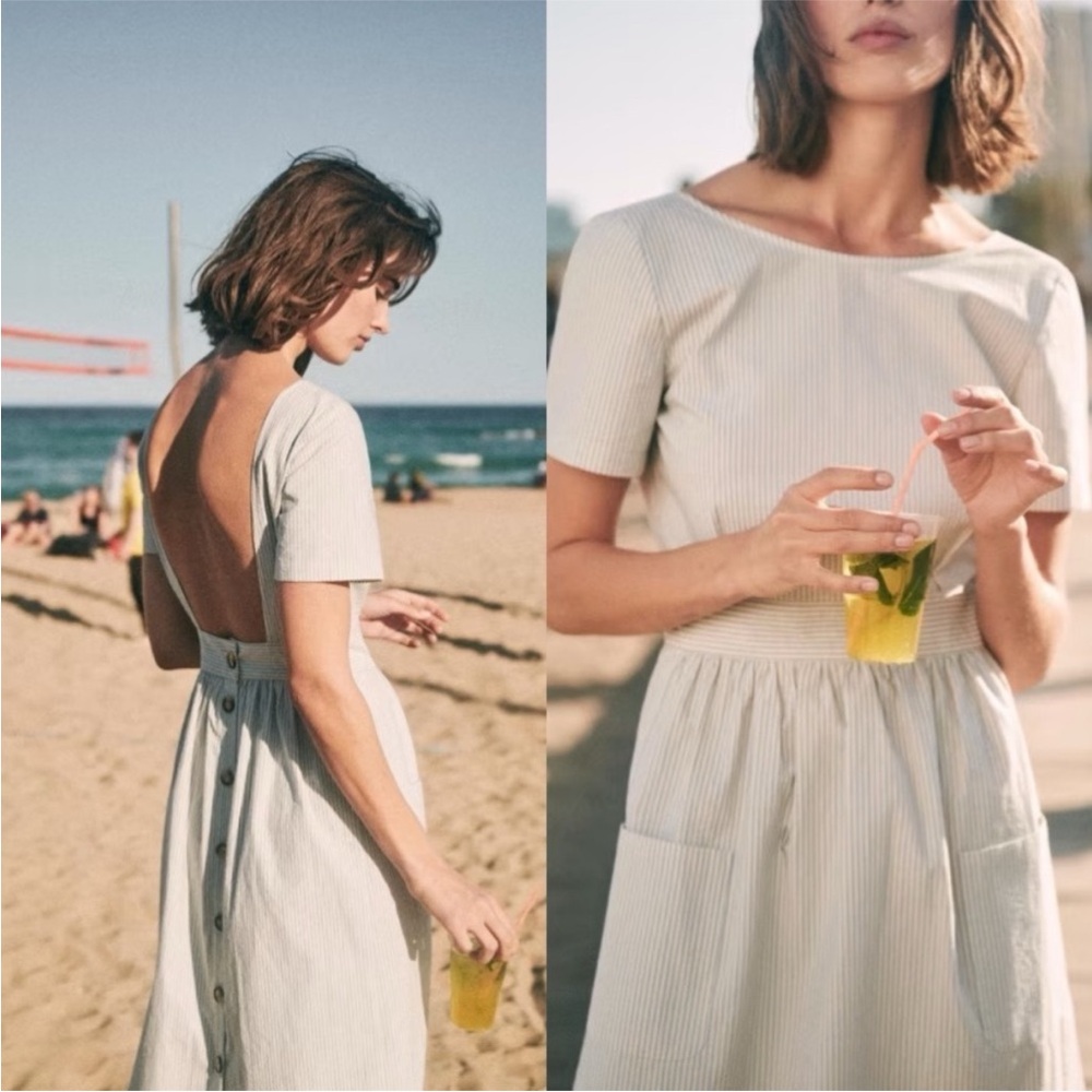 Sezane Light Blue Odalie dress